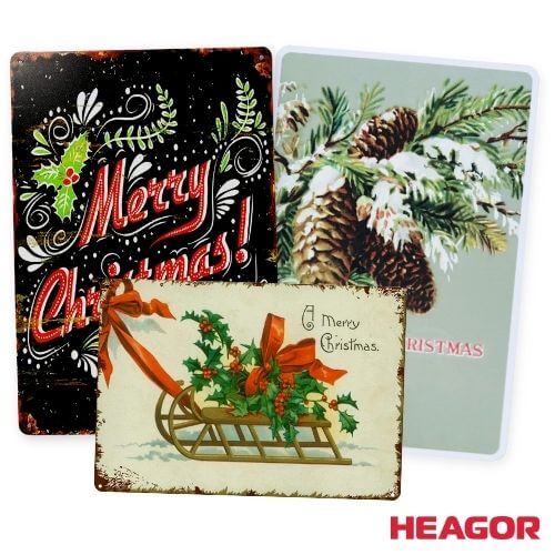 Tin christmas signs from Heagor