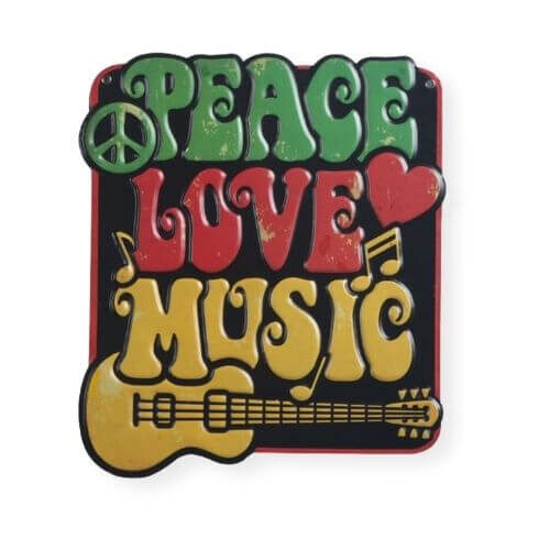 Peace love, music metal sign wholesale