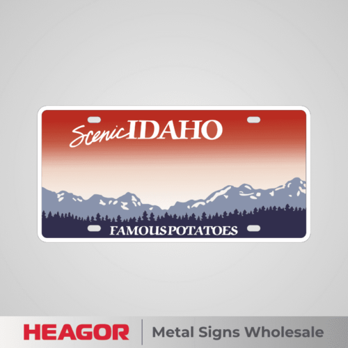 idaho red and blue car plate blanks