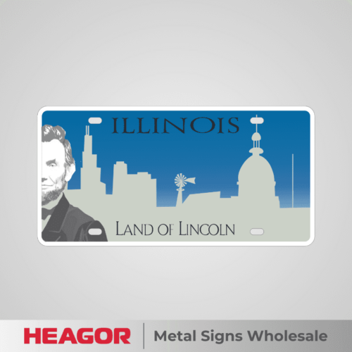 illinois car plate blank of aluminum and reflective film materials