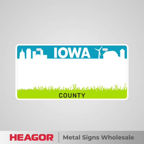 iowa blank plate tag of county