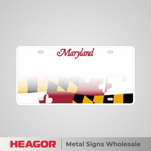 mayland red license plate blank