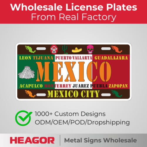 mexico souvenir license plates, mexico city, acapullco