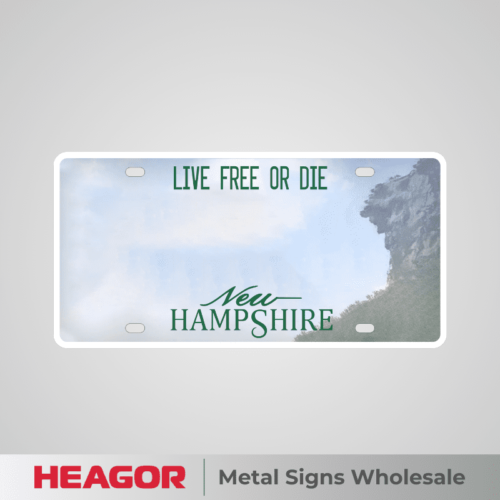 new hampshire custom license plate blank, live free or die