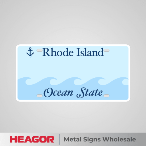 rhode island light blue number plate blank of ocean state