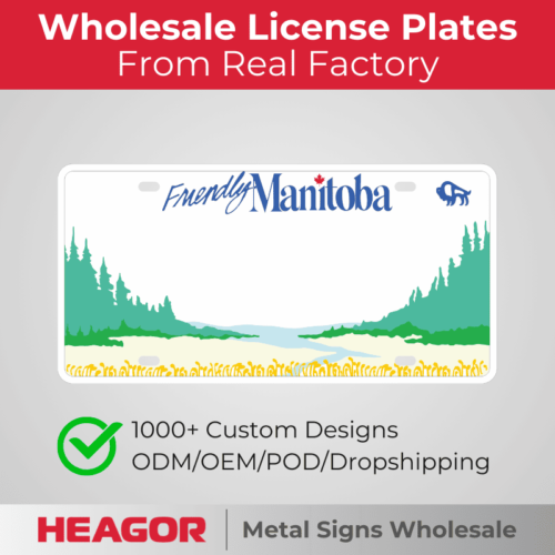 manitoba custom metal license plate blank